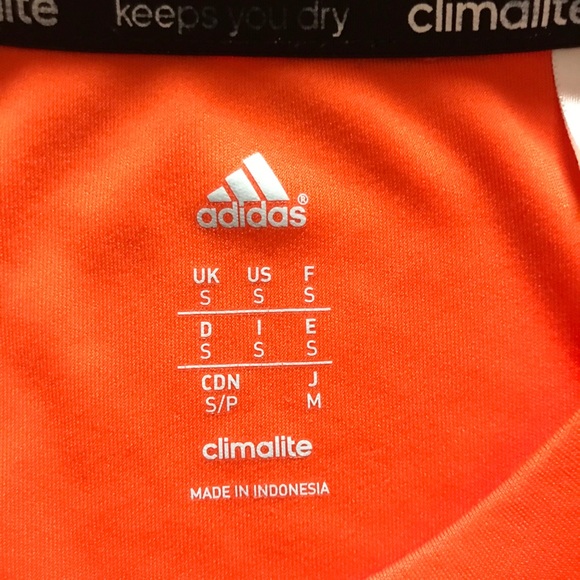 ADIDAS Orange & Grey Short Sleeve Running Shirt! S - Picture 4 of 6